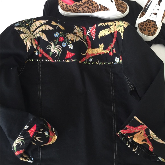 Vanity collection jkt+top black/Animal print small - Picture 2 of 8